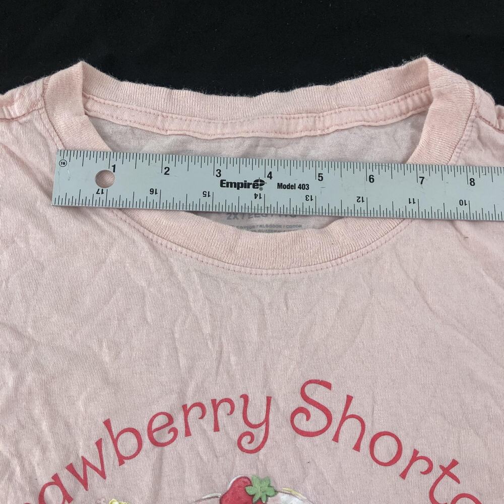 Strawberry Shortcake Shirt Womens 2X Pink Graphic Tee Short Sleeve Crew Neck - Picture 6 of 10